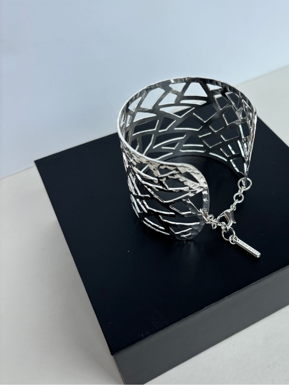 Silver Openwork Cuff Bracelet - Silver